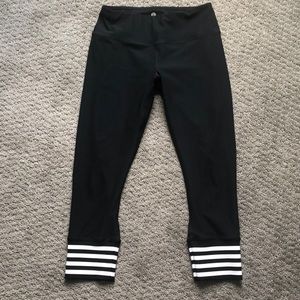 90 degree black dri-fit Capri leggings with mesh